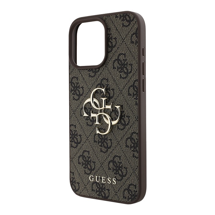 Чехол для iPhone 16 Pro GUESS PU Big Metal logo Hard Brown  , картинка 3