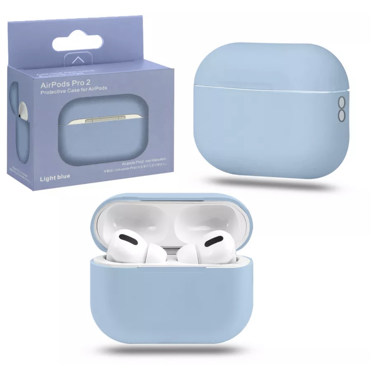 Чехол для AirPods Pro 2 Silicone Case Slim светло-голубой, картинка 1