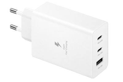 Сетевое зарядное устройство Samsung 65W PD Adapter USB-C x2, USB-A White, картинка 1