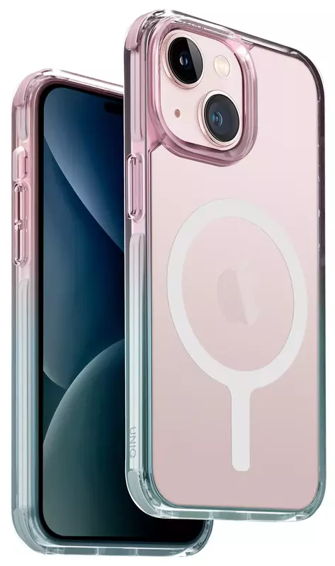 Чехол для iPhone 15 UNIQ Combat Sky Blue Powder Pink