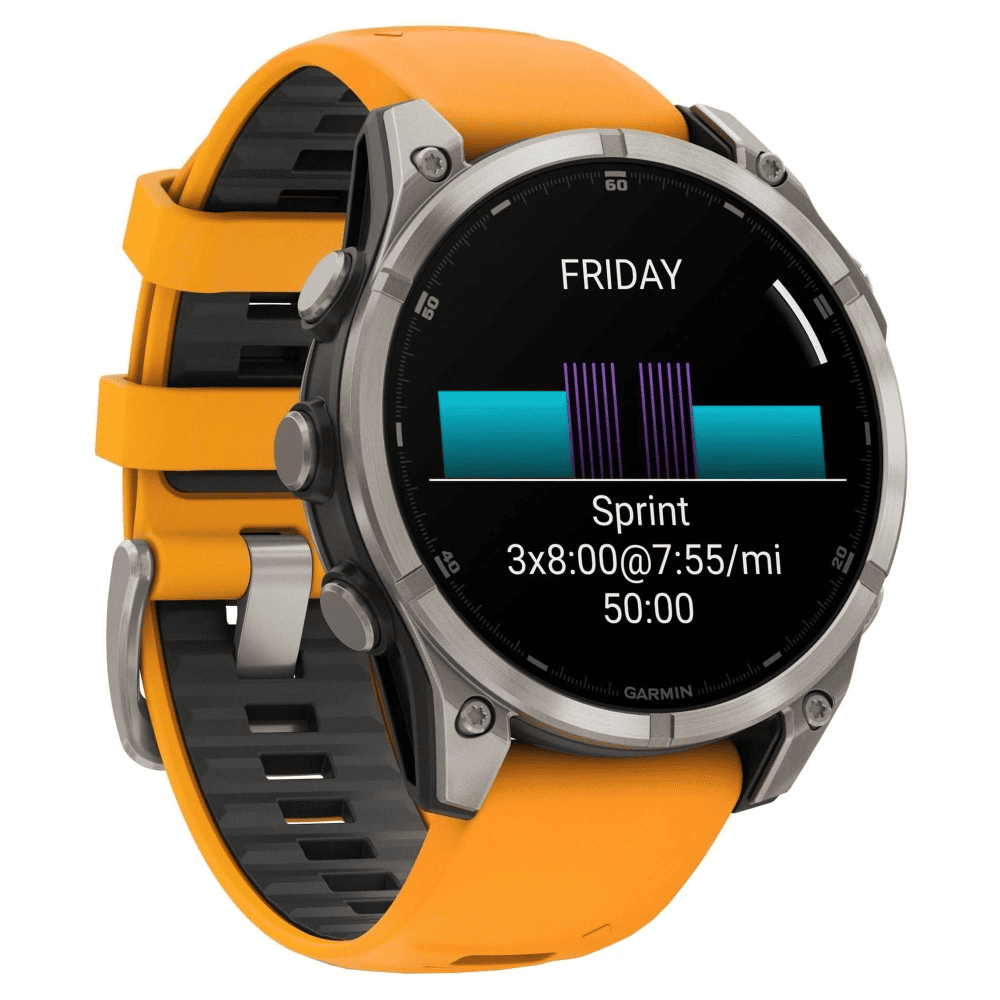 Умные часы Garmin Fenix 8 47mm Sapphire Titanium Spark Orange/Graphite Silicone Band, картинка 3