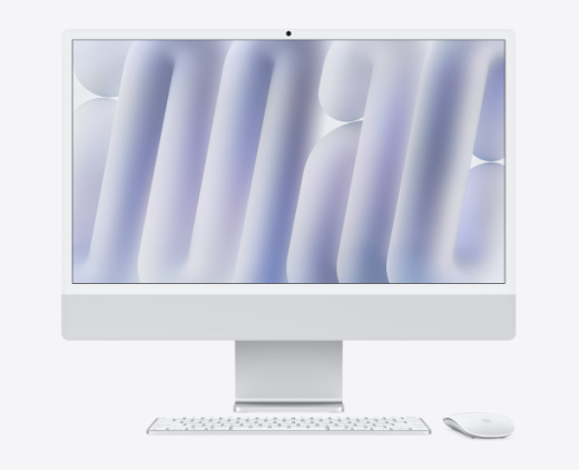 Моноблок Apple iMac 24" (2024) Retina 4,5K MWUV3 Silver (M4 10Core CPU, 10Core GPU/16Gb/512SSD), картинка 1