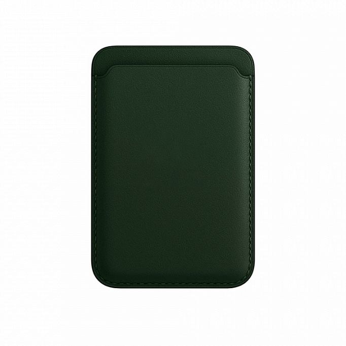 Чехол-бумажник Leather Wallet c MagSafe для iPhone, темно-зеленый