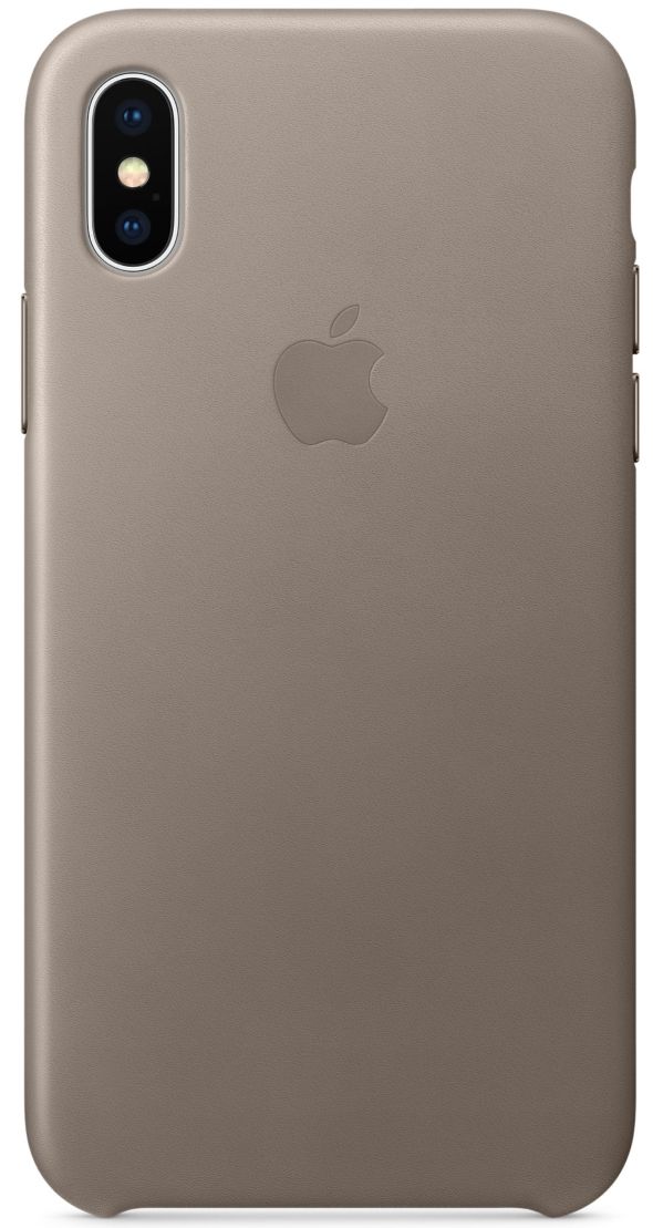 Кожаный чехол Apple iPhone X Leather Case Taupe, картинка 1