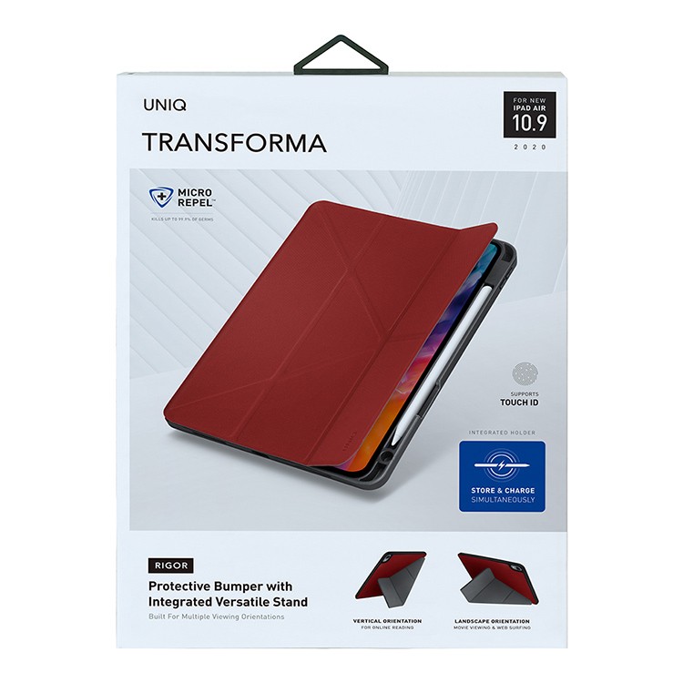 Чехол UNIQ Transforma Store+Charge Apple Pencil для iPad Air 10.9 (2022), красный, картинка 3