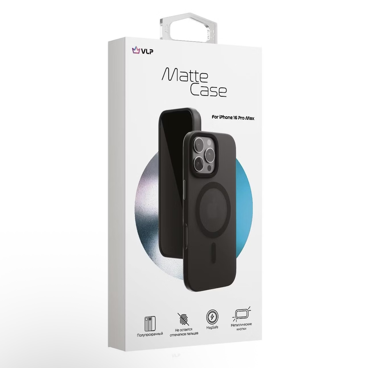 Чехол для iPhone 16 Pro VLP Matte Case c MagSafe, черный, картинка 3