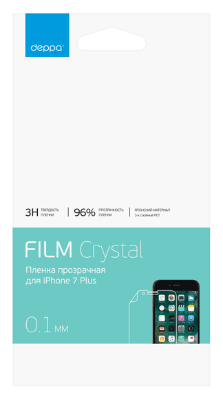 Защитное стекло Защитная плёнка Deppa Screen Film Crystal 7 Plus  Clear, слайд 2