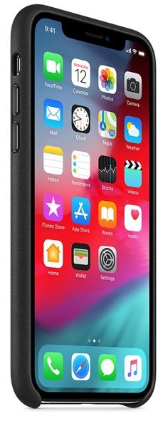 Кожаный чехол Apple iPhone XS Max Leather Case Black, картинка 3