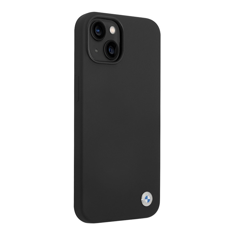 Чехол для iPhone 14 Pro Max BMW Signature Liquid silicone Metal logo Hard (MagSafe),черный, картинка 2