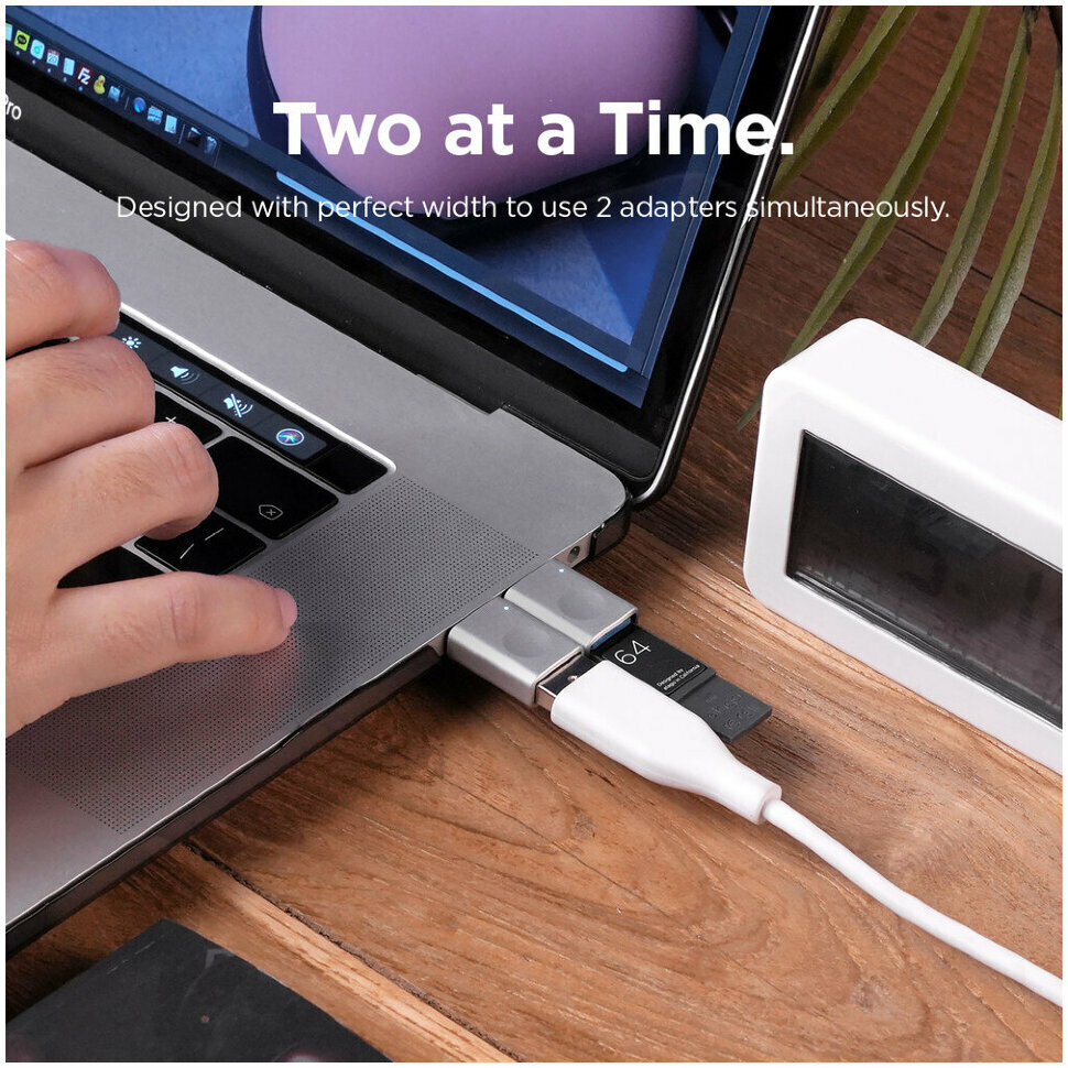 Адаптер Elago USB-C to USB-A Micro Aluminium LED Silver, картинка 3