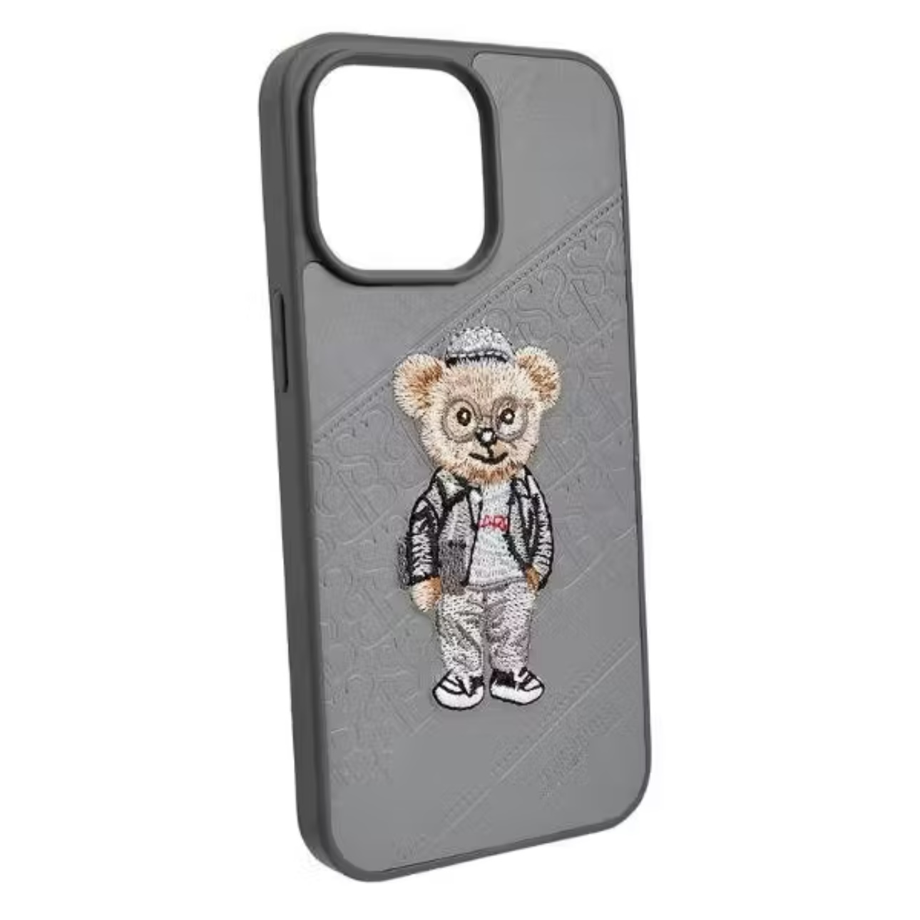 Чехол для iPhone 15 Pro Max Fashion Pet, Gray Smiling Bear, картинка 1
