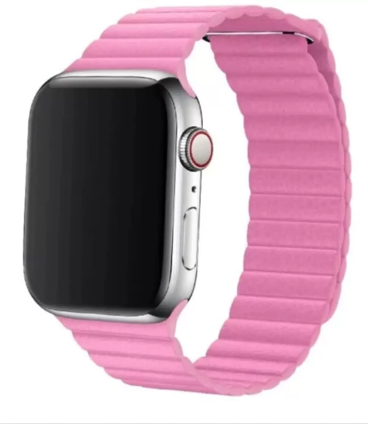 Ремешок для Apple Watch 42/44/45/49mm кожаный на магните розовый, картинка 1