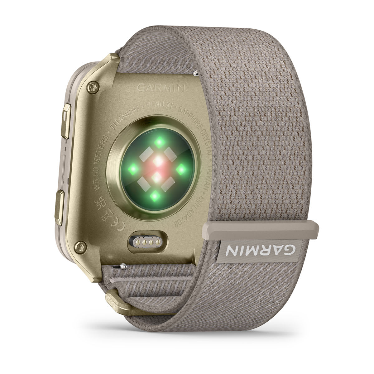 Умные часы Garmin Venu X1 Soft Gold Titanium with French Gray Nylon HK, картинка 7