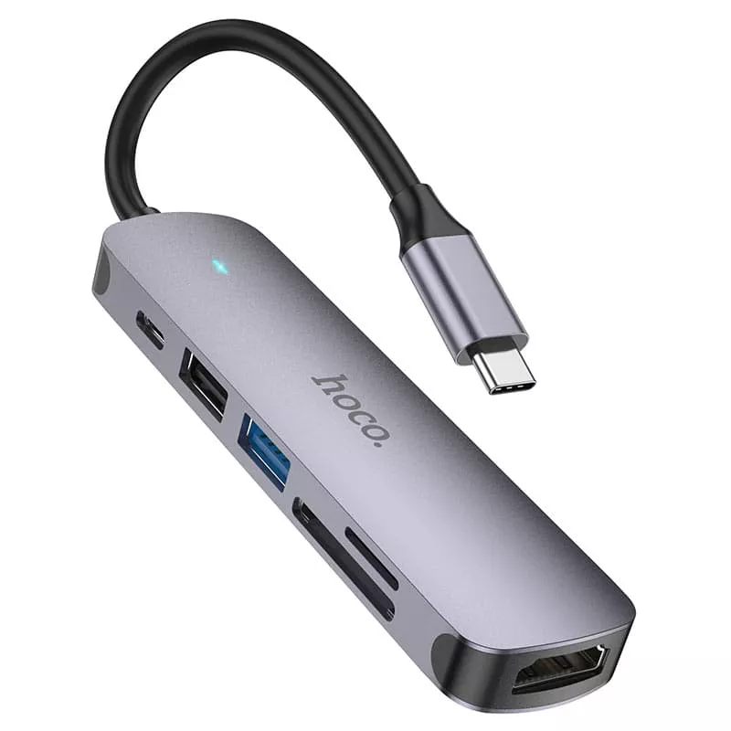 Хаб hoco HB28 6 in 1 для MacBook Pro/Air, картинка 2