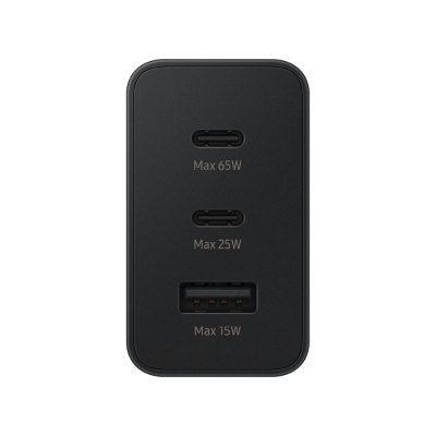 Сетевое зарядное устройство Samsung 65W PD Adapter USB-C x2, USB-A Black, картинка 2
