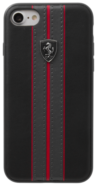 Чехол Ferrari iPhone 7 Plus Off Track Logo Leather Case Black