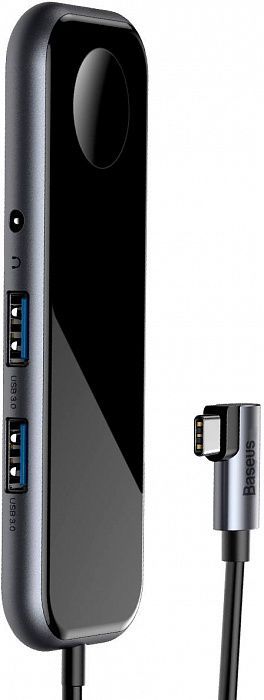 USB-концентратор Baseus Mirror Series Multifunctional Wireless Charger USB-C CAHUB-AZ0G (Black), картинка 4