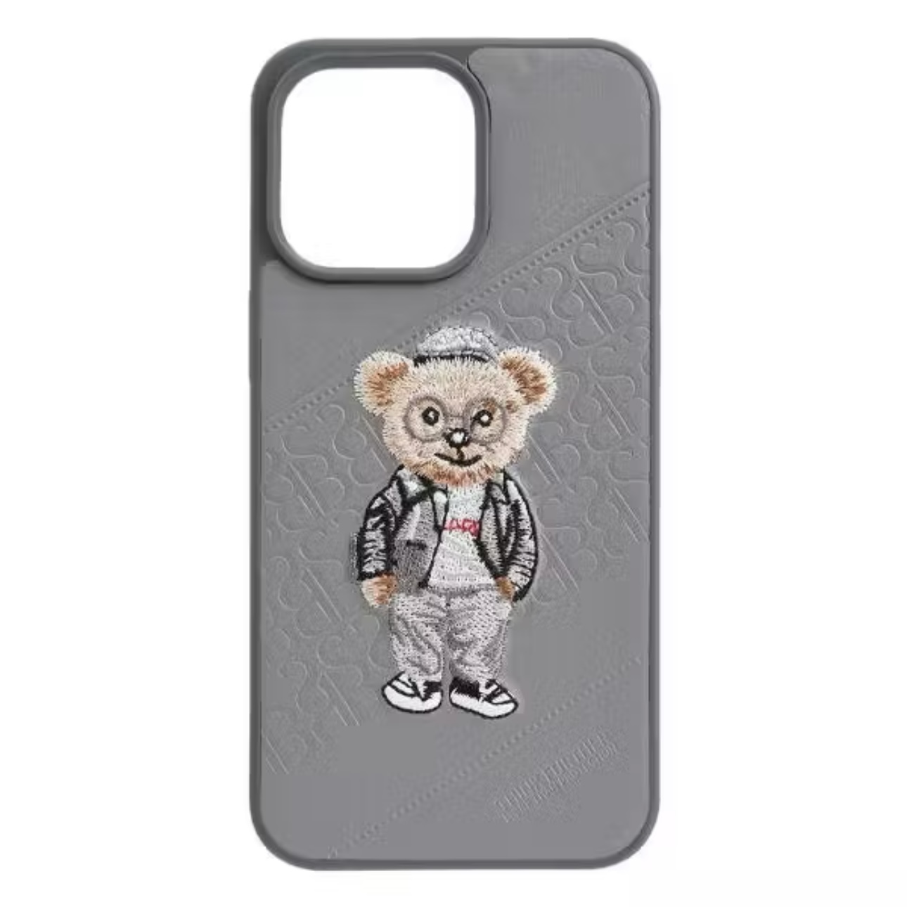 Чехол для iPhone 15 Pro Max Fashion Pet, Gray Smiling Bear, картинка 3