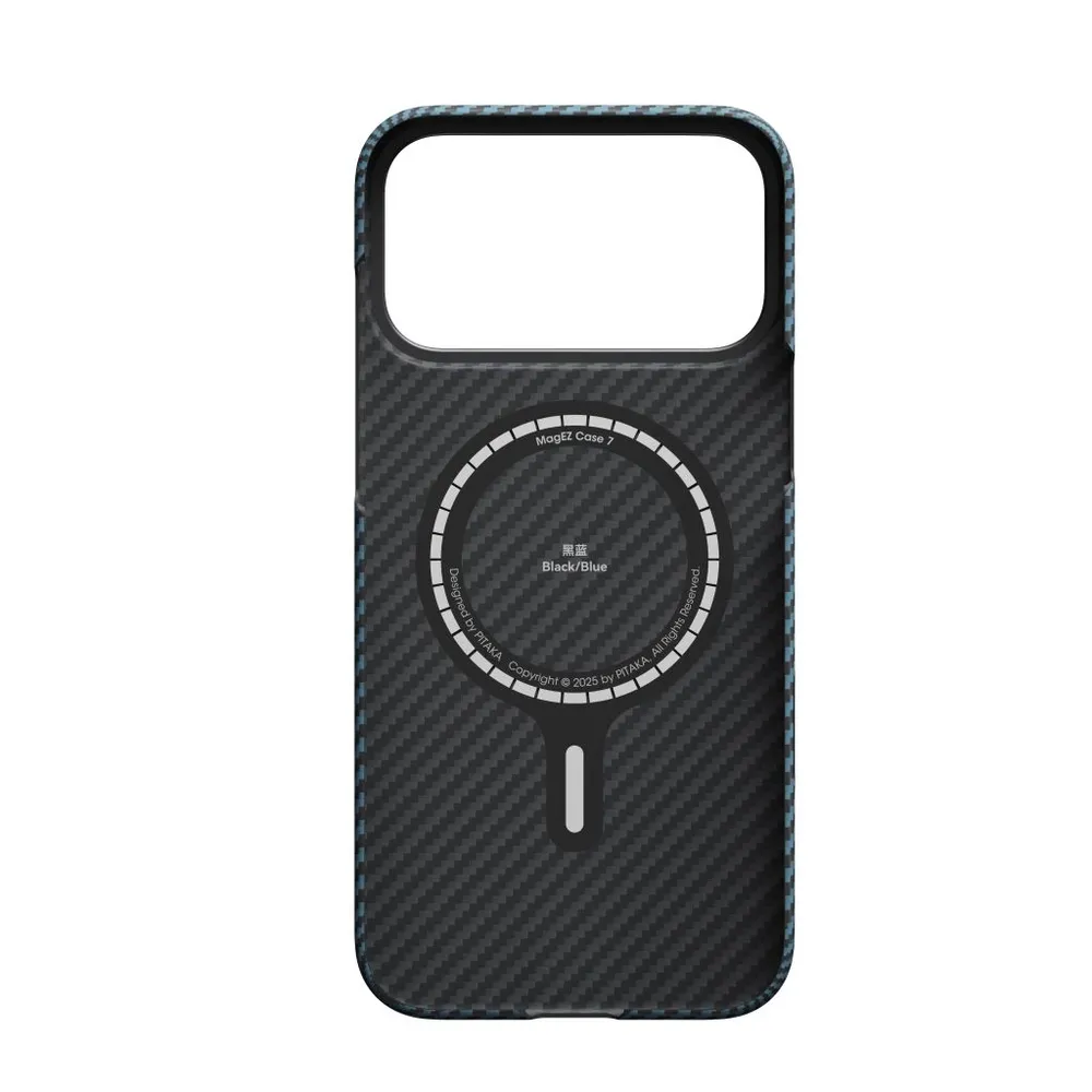 Чехол PITAKKA для iPhone 17 Pro Max Ultra-Slim Case Black/Blue, картинка 2