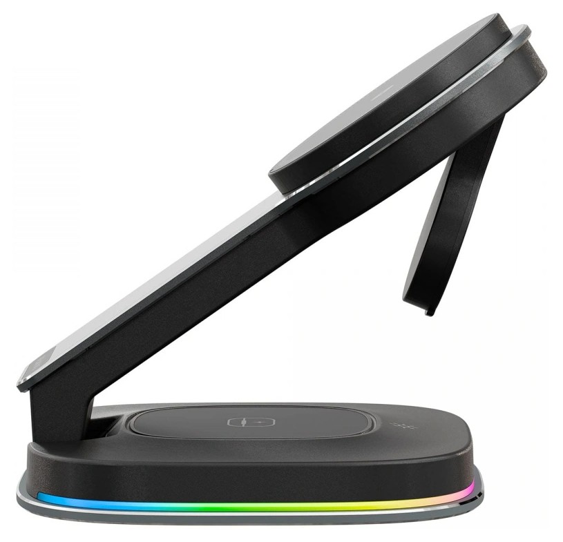 Беспроводное зарядное устройство Breaking 3 in 1 DS10 20W, Графит, картинка 4