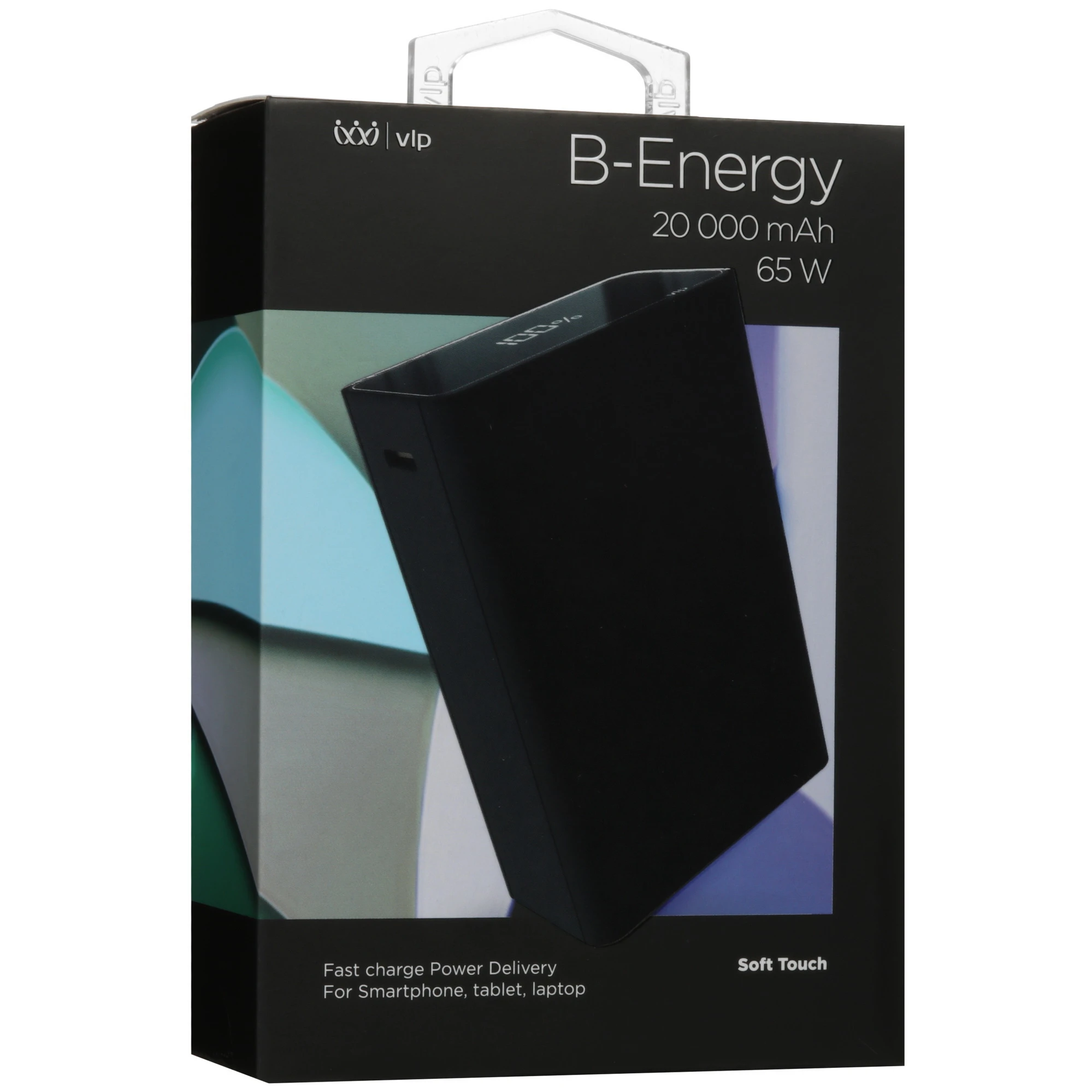 Внешний аккумулятор VLP B-Energy 20000 mAh 65W, USB-C+USB-A, черный, картинка 8