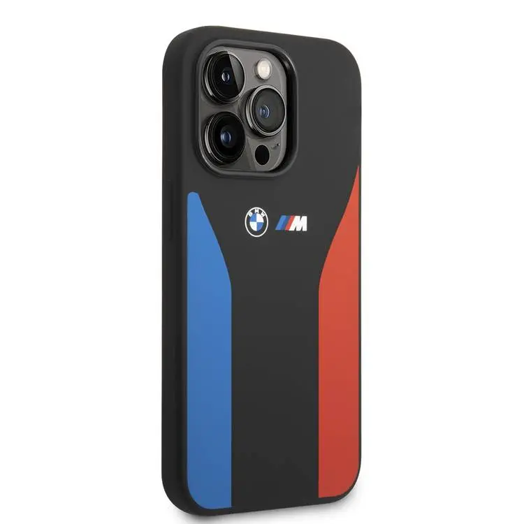 Чехол для iPhone 15 Pro Max BMW M Silicone Case With Blue & Red Strips, картинка 3