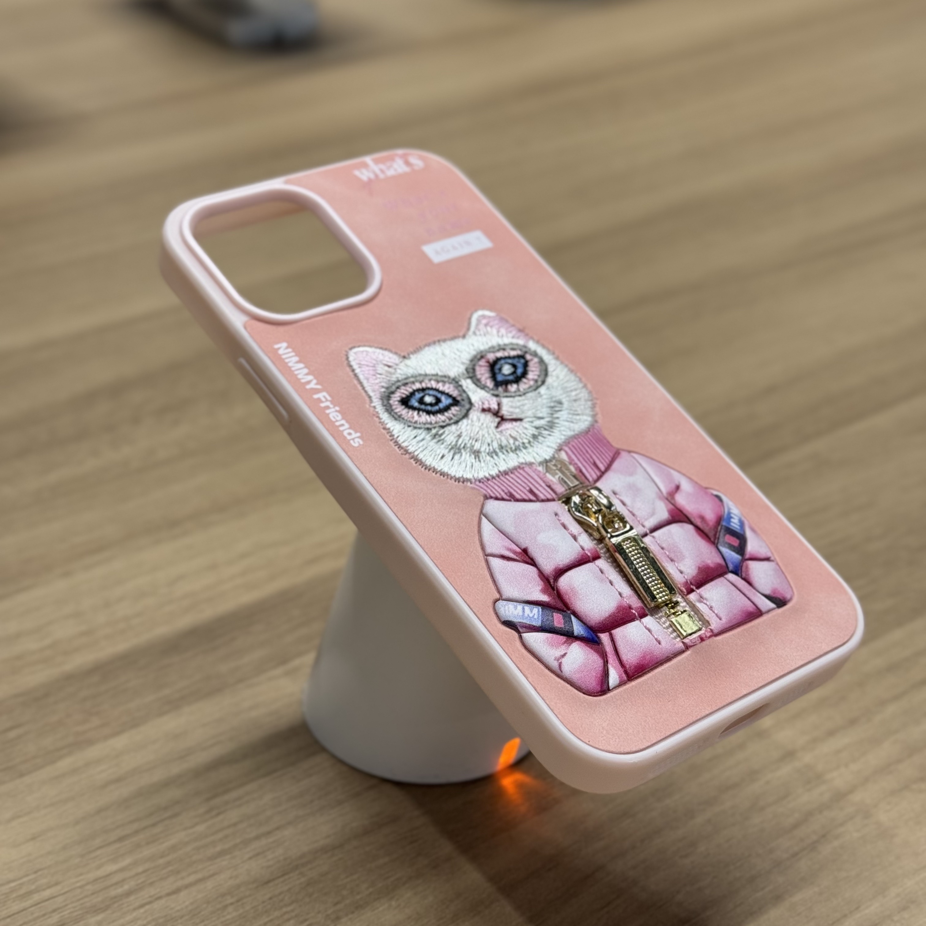Чехол для iPhone 12/12 Pro Nimmy Friends Cat, Pink, картинка 2