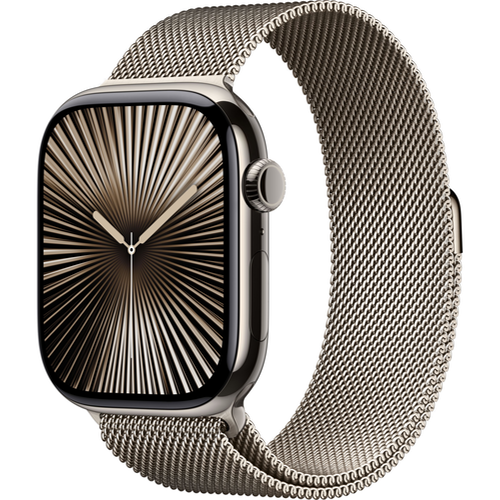 Apple Watch Series 10 GPS 46 mm, Natural Titanium Case with Stainless Steel Milanese Loop