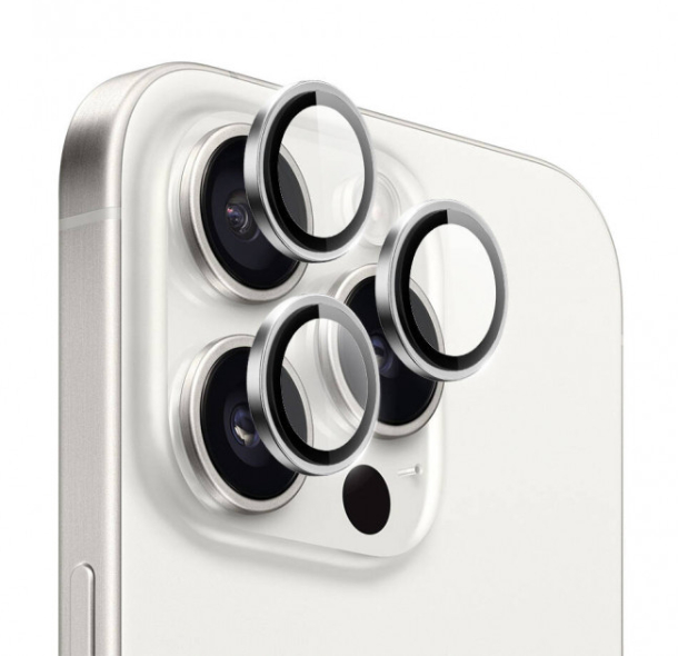 Защитное стекло камеры iPhone 16 Pro/16 ProMax WiWU Falcon Lens Guard Silver, картинка 1