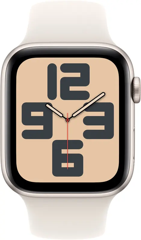 Apple Watch SE 2024, 40 мм, алюминий цвета «Starlight», спортивный ремешок цвета «Starlight» M/L, картинка 2