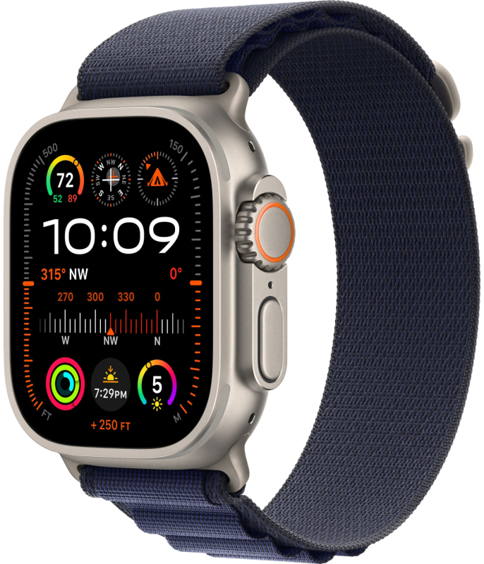 Apple Watch Ultra 2 GPS + Cellular, 49 мм, бежевый титан, ремешок Alpine темно-синего цвета