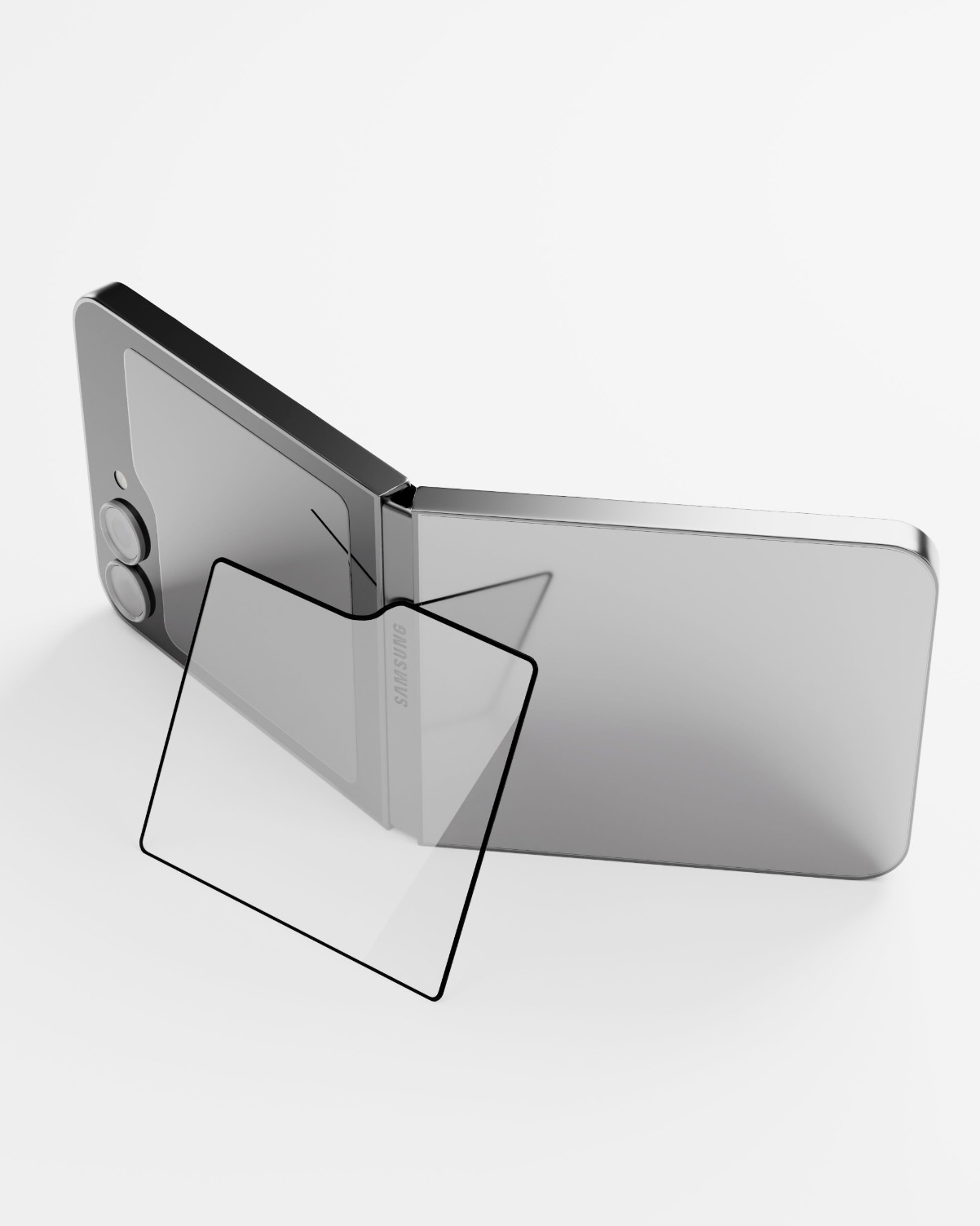 Защитное стекло VLP A-Glass с черной рамкой для Samsung Z Flip 6, картинка 2