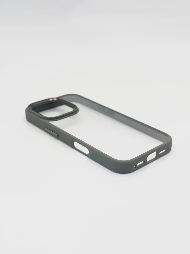 Чехол для iPhone 16 Pro Max J-Case Силиконовый Прозрачный Серый борт, картинка 5