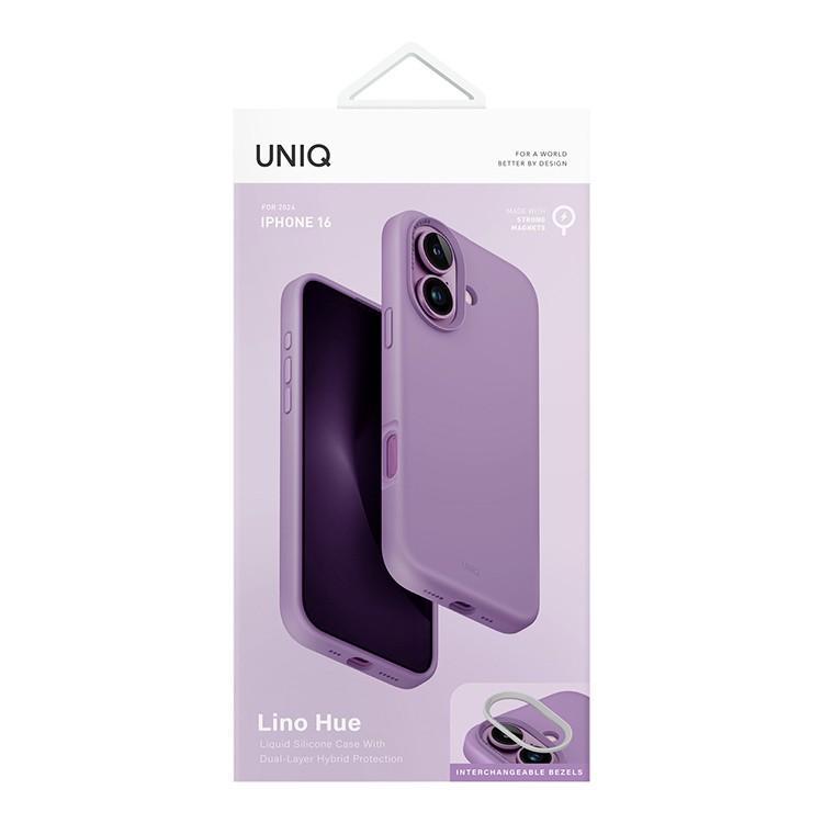 Чехол для iPhone 16 UNIQ Lino Hue Magnets Grape Pink, картинка 6