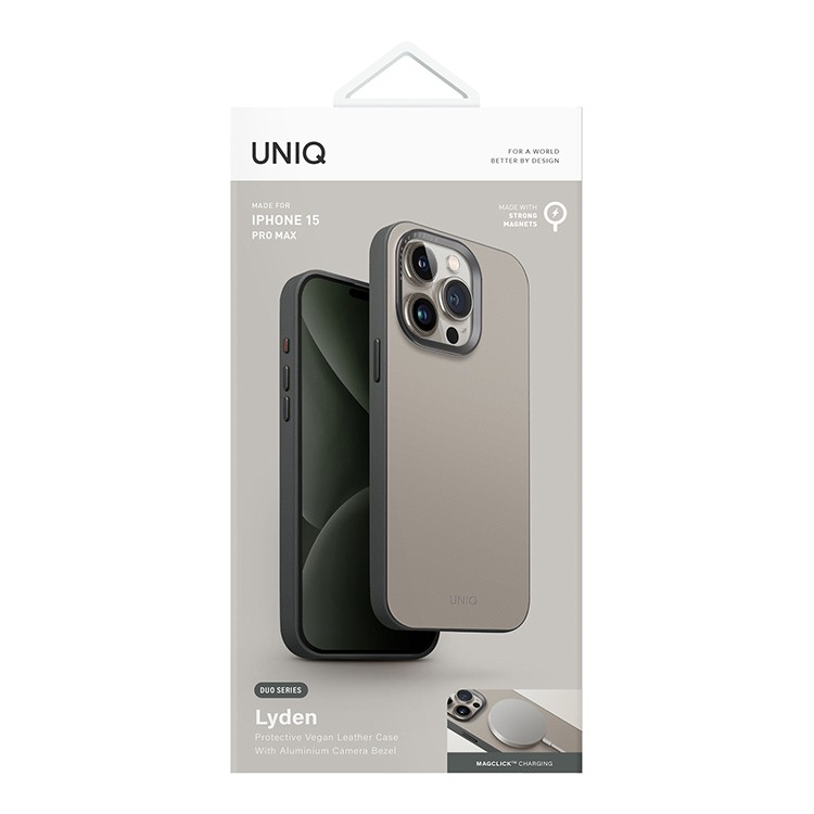 Чехол для iPhone 15 Pro UNIQ Layden Ivory Lichen Geen, картинка 3