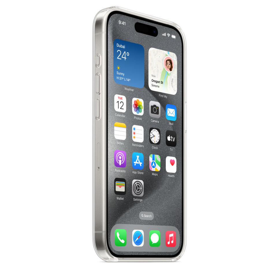 Чехол для iPhone 15 Pro HDD MagSafe Силиконовый Прозрачный, черный