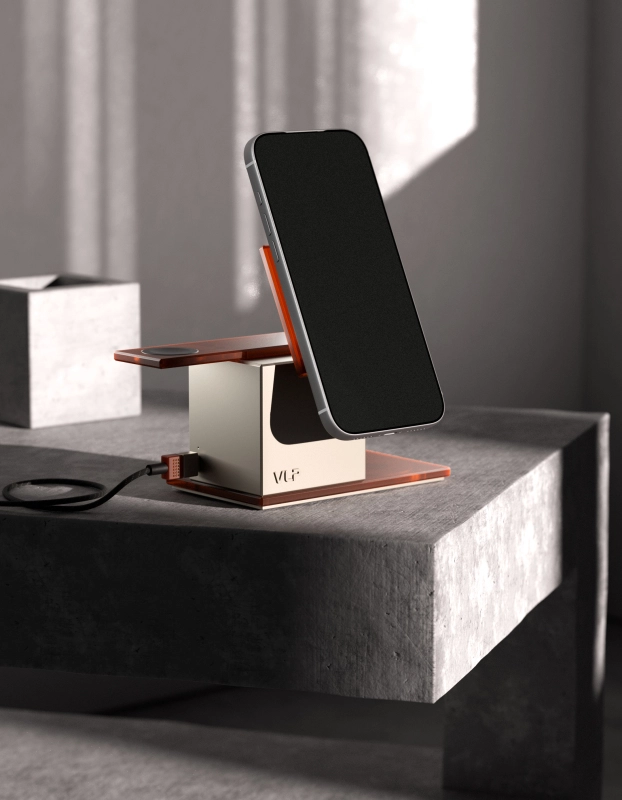 Беспроводное зарядное устройство "VLP" NEO Qi2.2, Apple Watch, amber gray, картинка 8