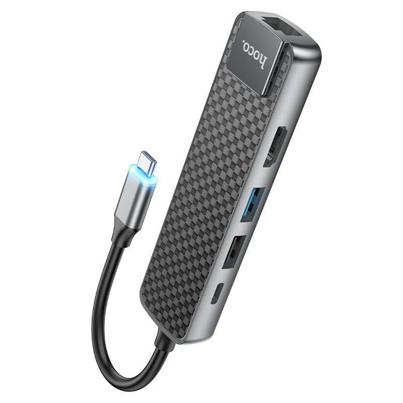 Хаб hoco HB23 5 in 1 USB-C 60W для MacBook Pro/Air, картинка 2