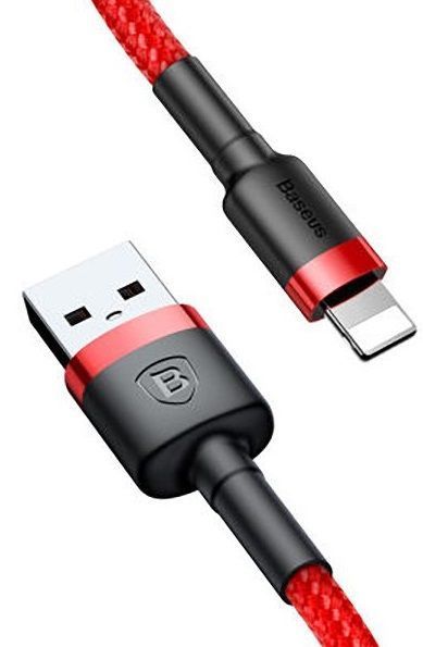 Кабель BASEUS Cafule Lightning Cable 1.5A 2.0m - Red/Red, картинка 1
