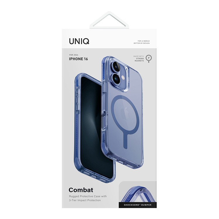 Чехол для iPhone 16 UNIQ Combat Magnets Pearl Blue, картинка 5