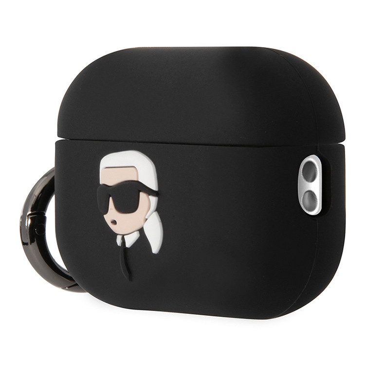 Чехол для AirPods Pro 2 KARL LAGERFELD Silicone case with ring NFT 3D Karl Black, картинка 3