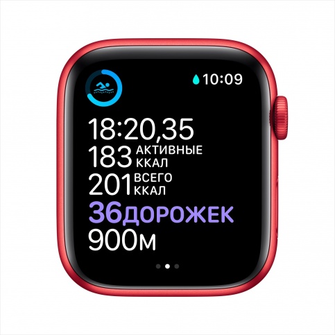 Часы Apple Watch Series 6 GPS 44mm (PRODUCT)RED Aluminum Case with RED Sport Band (M00M3RU/A), картинка 4