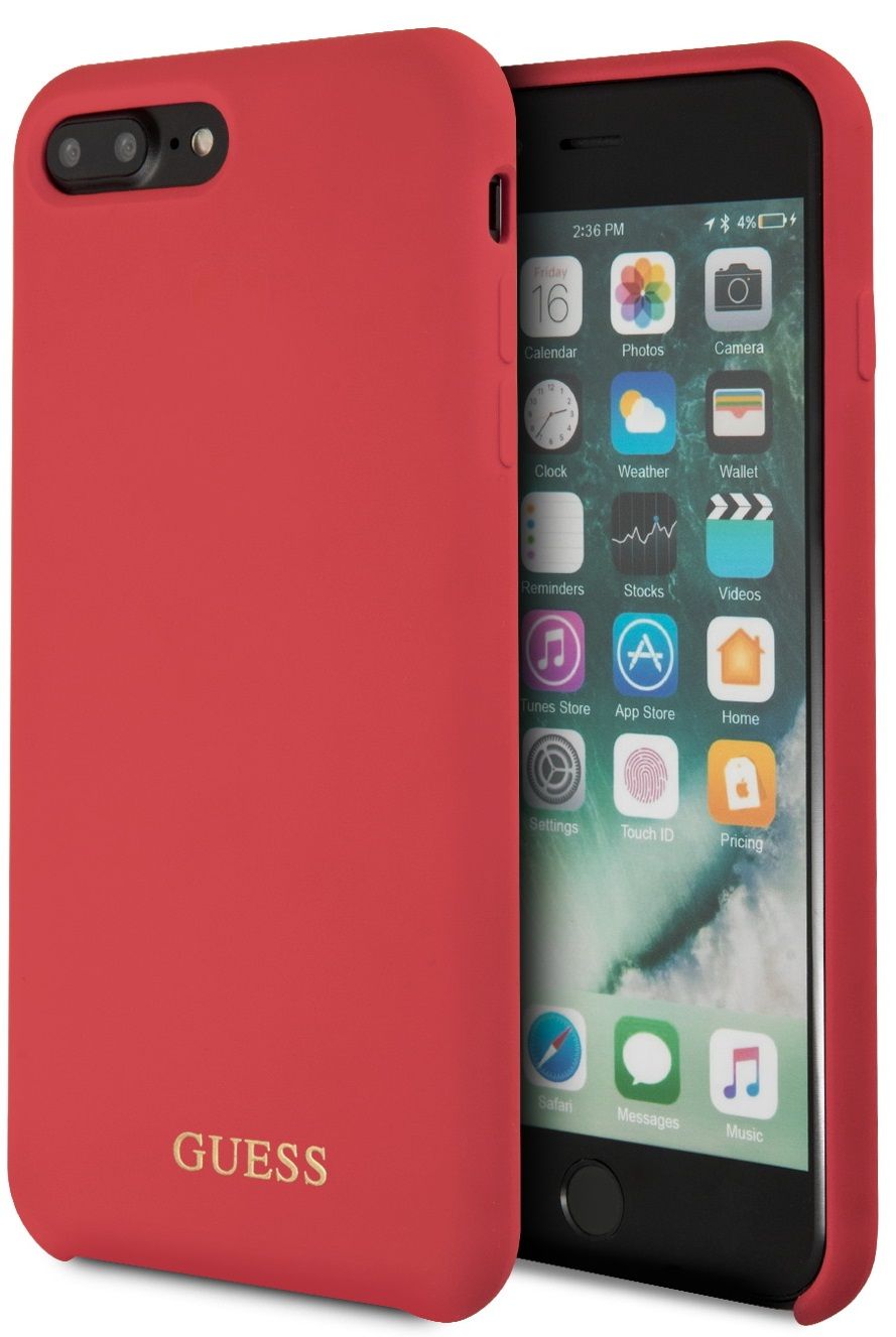 Чехол GUESS iPhone 7/8 Plus Silicone Collection Hard Red, картинка 1