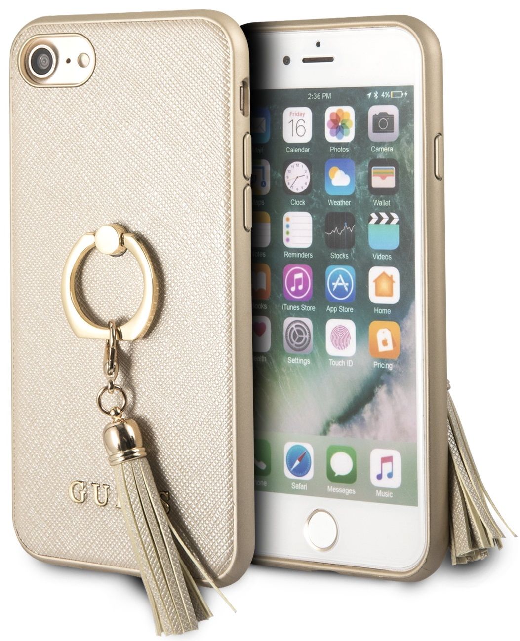 Чехол GUESS iPhone 7/8 Saffiano Hard Ring Beige