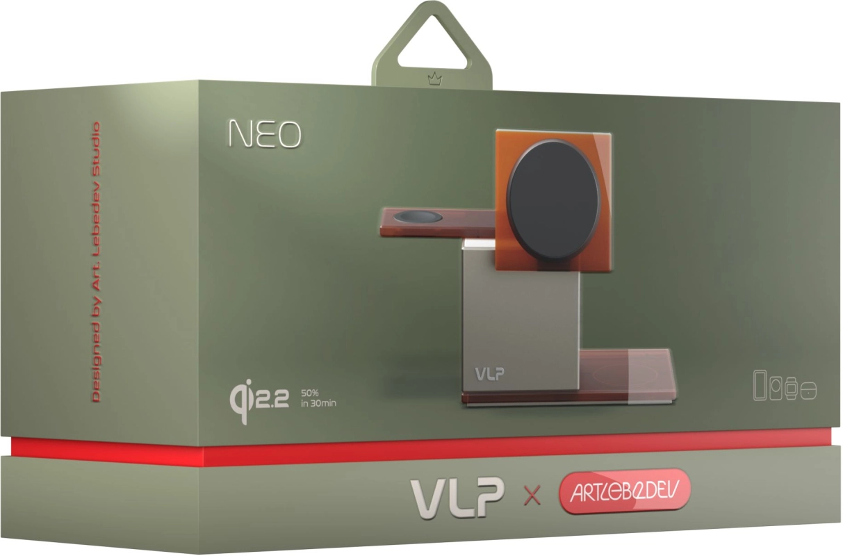 Беспроводное зарядное устройство "VLP" NEO Qi2.2, Apple Watch, amber gray, картинка 3