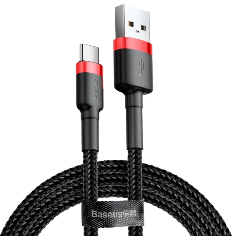 Кабель BASEUS Cafule USB Type-C Cable 3A 1.0m - Black/Red