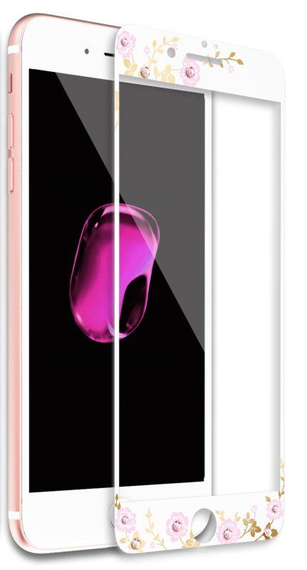 Защитное стекло Kavaro iPhone 7 Flower Tempered Glass - White