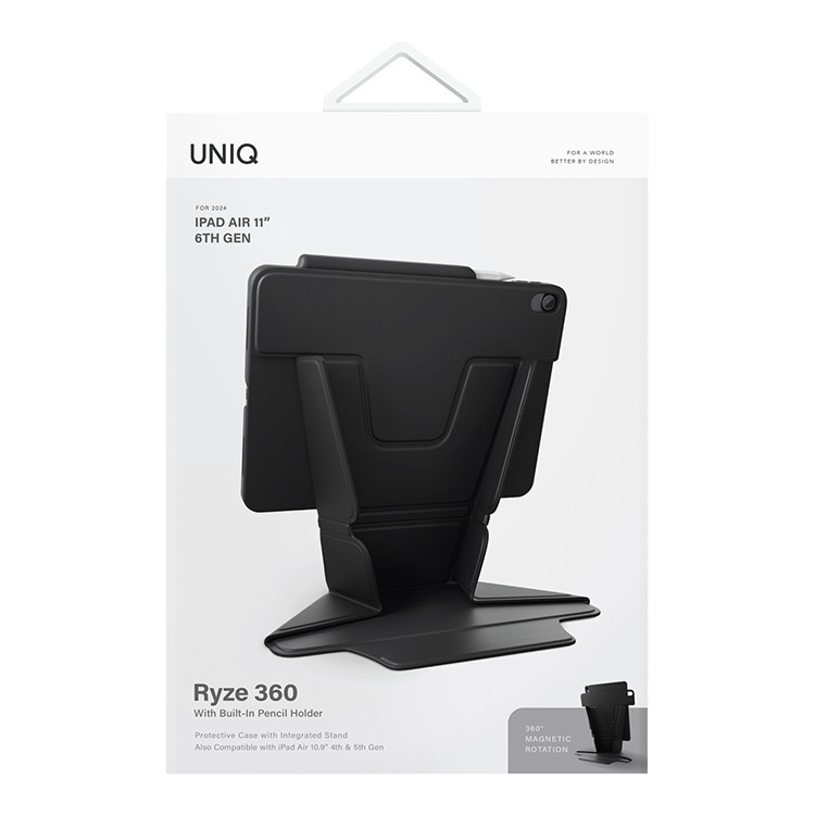 Чехол для iPad Air 11 (2024) UNIQ Ryze 360 Black, картинка 3