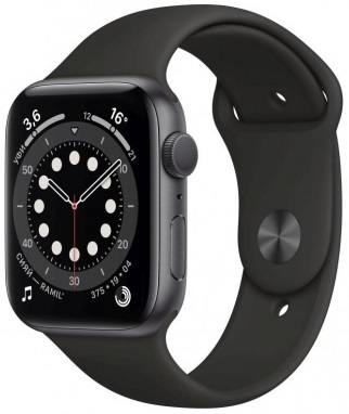 Часы Apple Watch Series 6 GPS 44mm Space Gray Aluminum Case with Black Sport Band (M00H3RU/A)