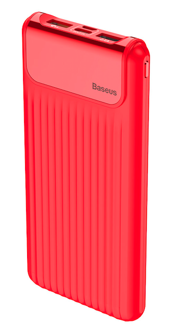 Внешний аккумулятор BASEUS Thin Digital Power Bank 10000 mAh Red